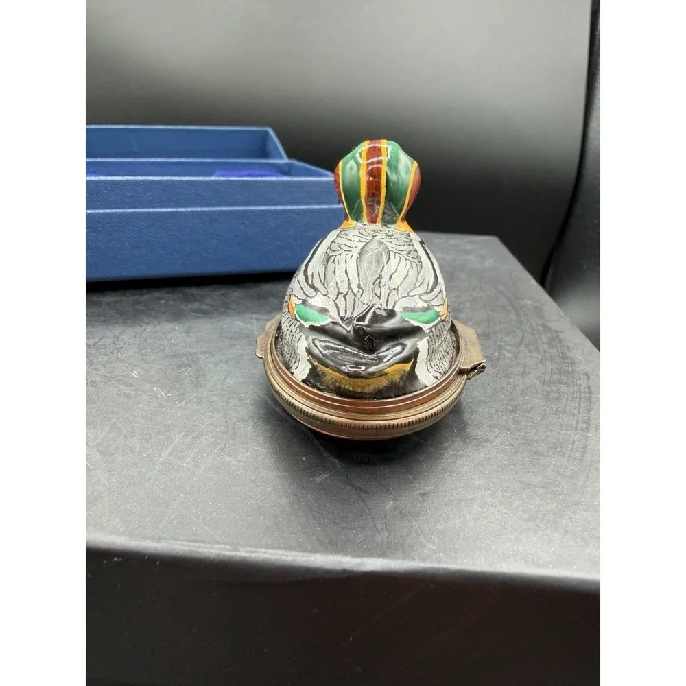 🦆✨ Halcyon Days Enamels Mallard Duck Trinket Box – Vintage Collectible ✨🦆
